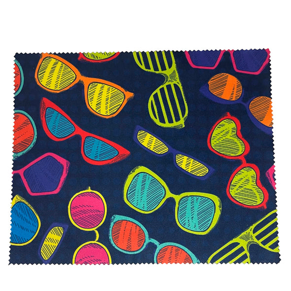 Microfiber Cleaning Cloths with Neon Sunglasses Pattern