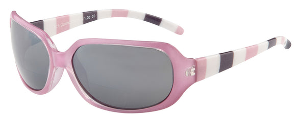 Pink Striped Bifocal Sunglasses **ONLY AVAILABLE IN +3.00
